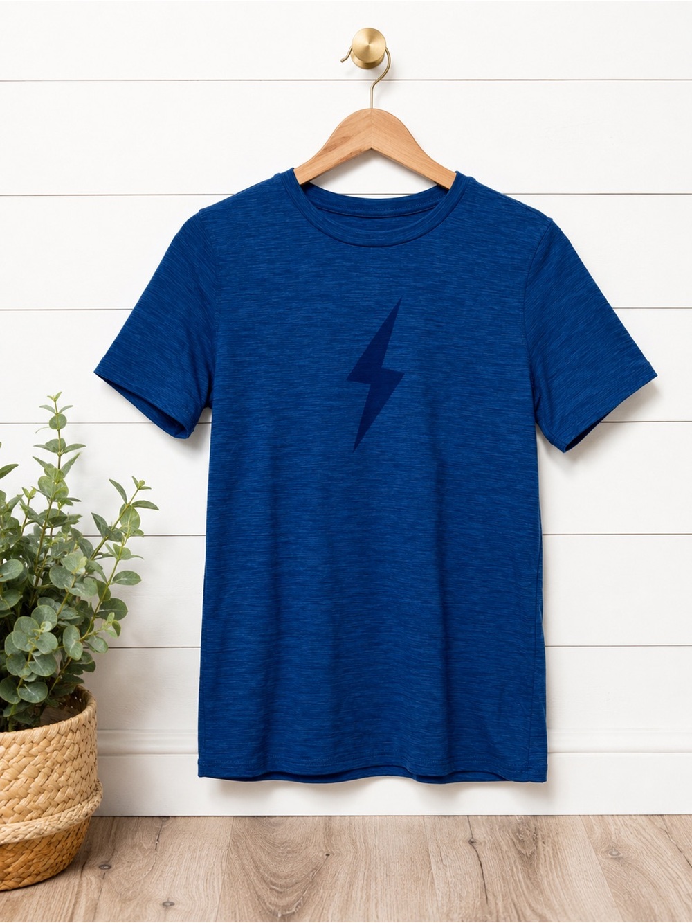 ⚡ Bruce Bolt Youth XL Blue Lightning Bolt Athletic Performance T-Shirt